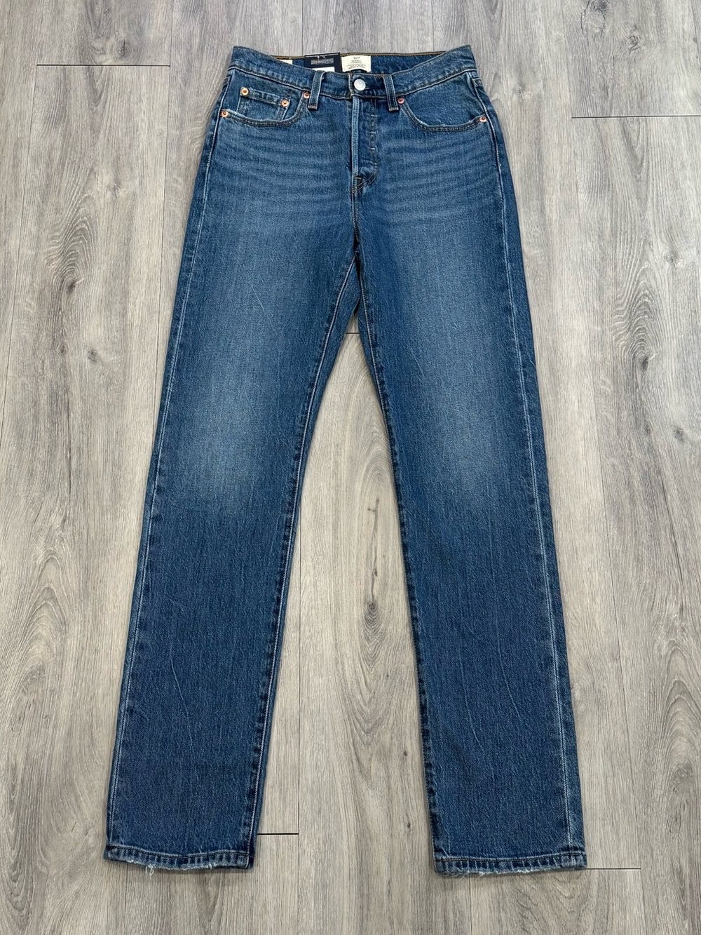 Levi's 501 Women's Casual Medium Wash Denim  High Rise Straight Leg Jeans